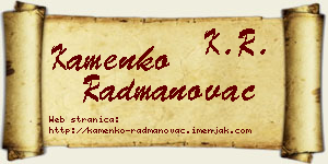 Kamenko Radmanovac vizit kartica